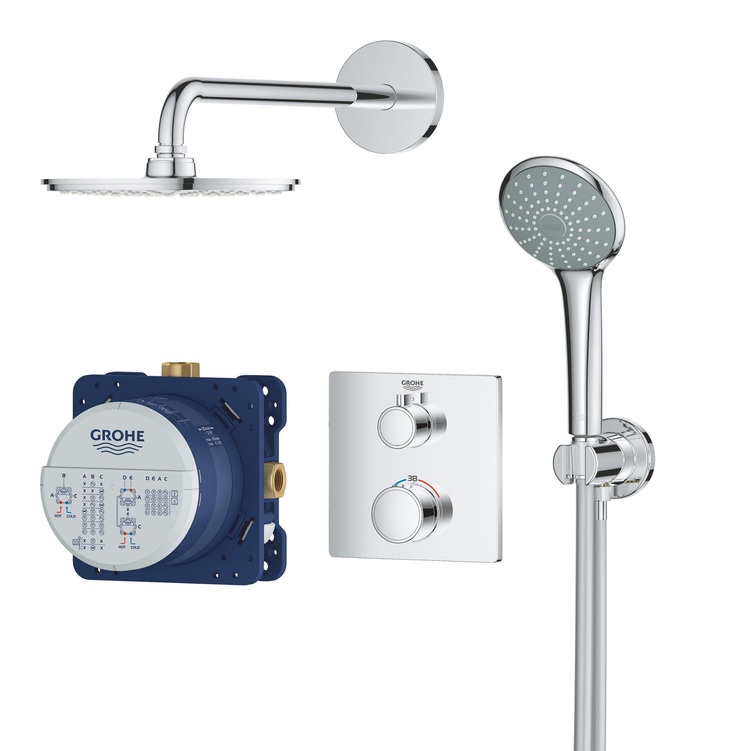 Grohe Grohtherm sprchová sada pod omítku s termostatem ano StarLight Chrome 34734000