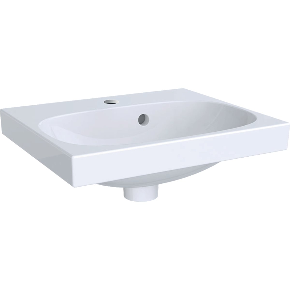 Geberit Acanto umyvadlo 45x38 cm obdélníkový klasický-nábytkový-na pult bílá 500.636.01.2