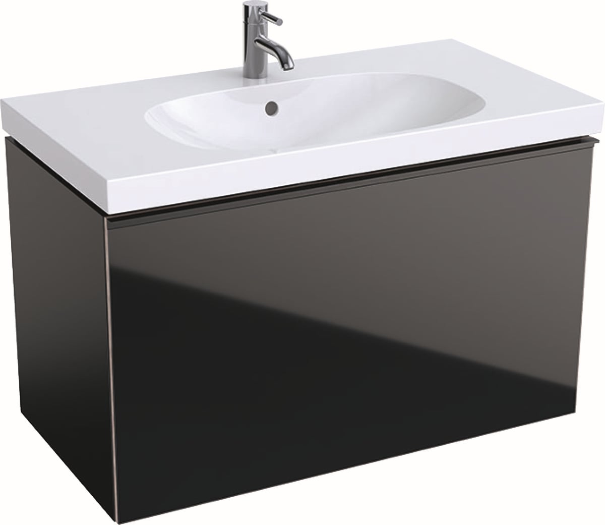 Geberit Acanto skříňka 89x47.5x53.5 cm závěsná pod umyvadlo černá 500.612.16.1