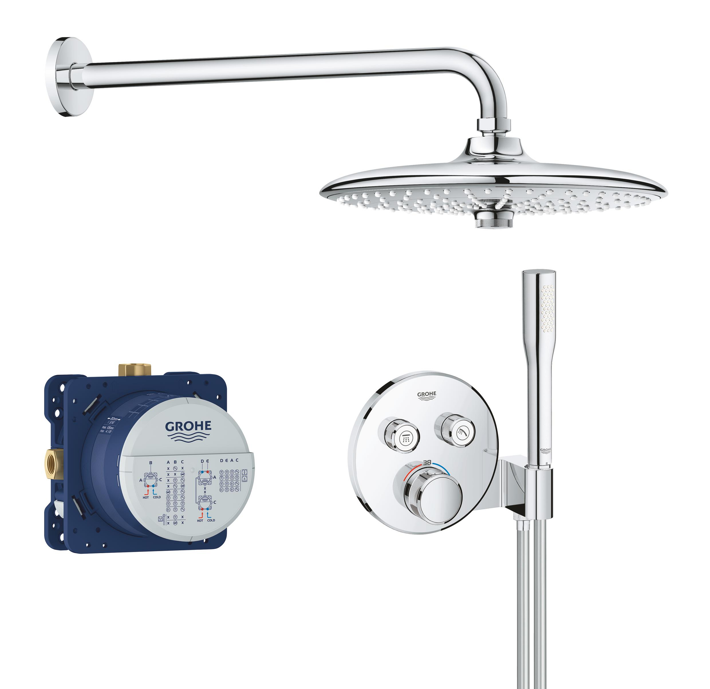 Grohe Grohtherm SmartControl sprchová sada pod omítku s termostatem ano StarLight Chrome 34744000