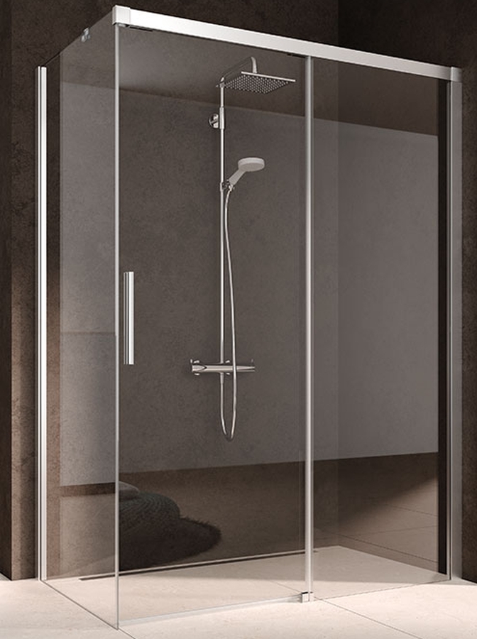 Kermi Nica sprchová zástěna 100 cm stříbrná lesk/průhledné sklo NITWL10020VPK