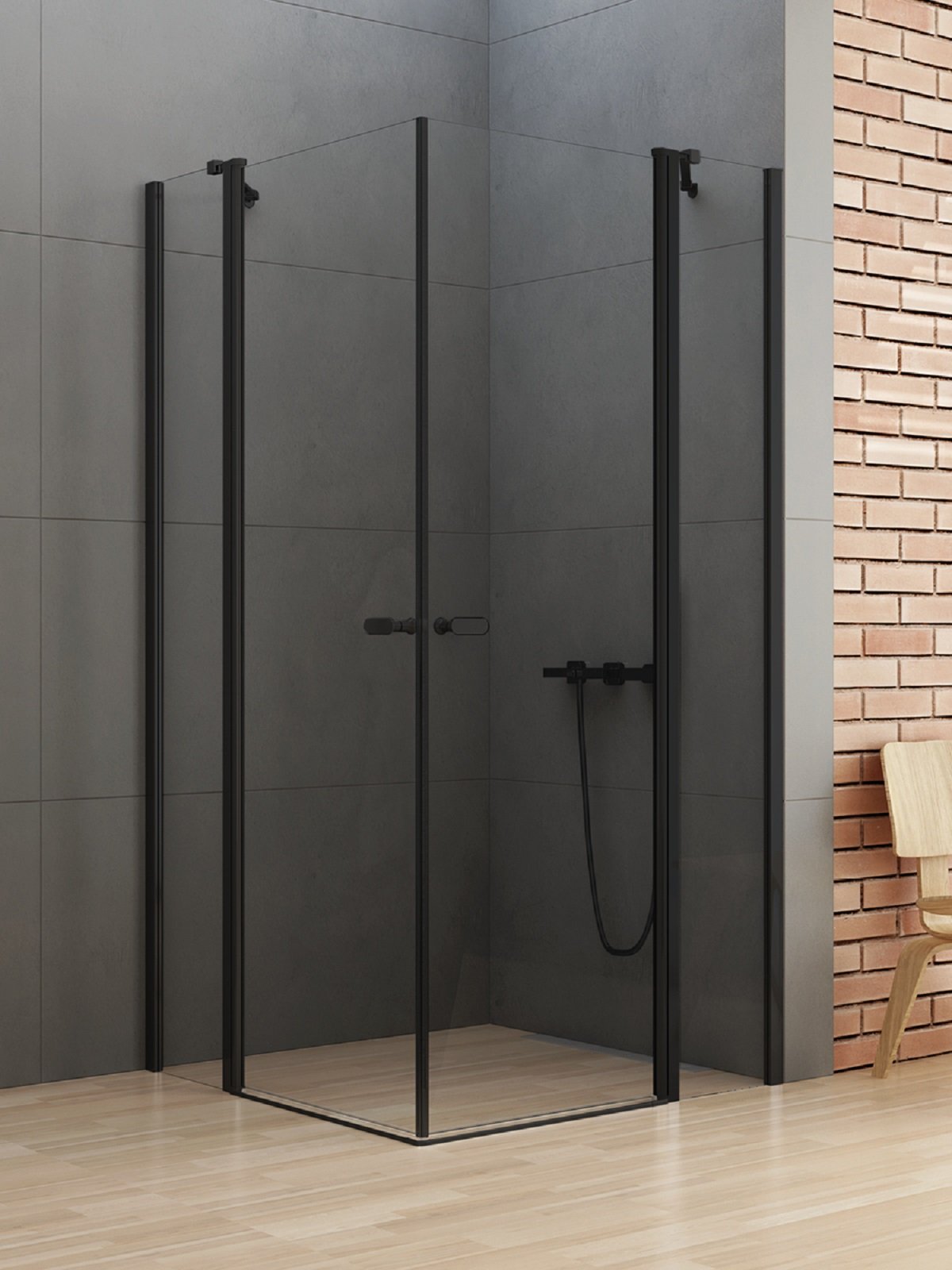 New Trendy New Soleo Black sprchový kout 90x90 cm čtvercový černá matný/průhledné sklo K-0553