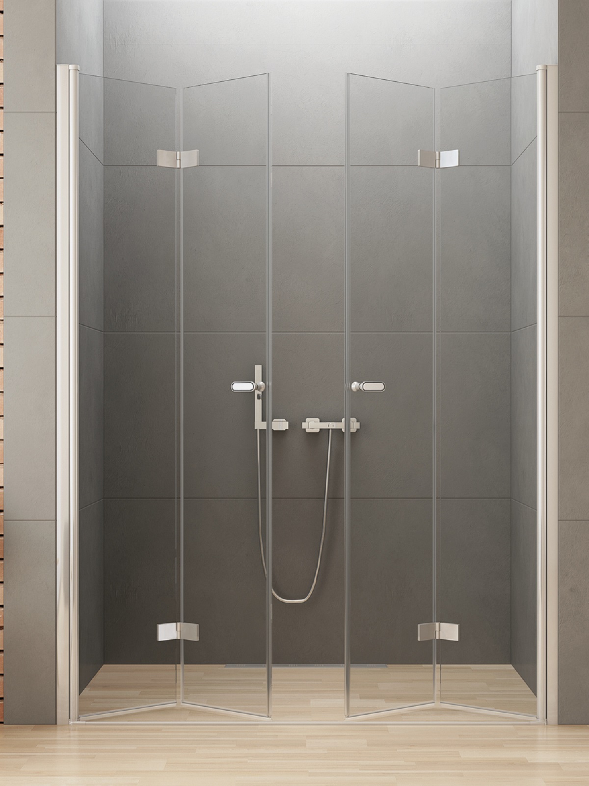 New Trendy New Soleo sprchové dveře 130 cm skládací chrom lesk/průhledné sklo D-0258A