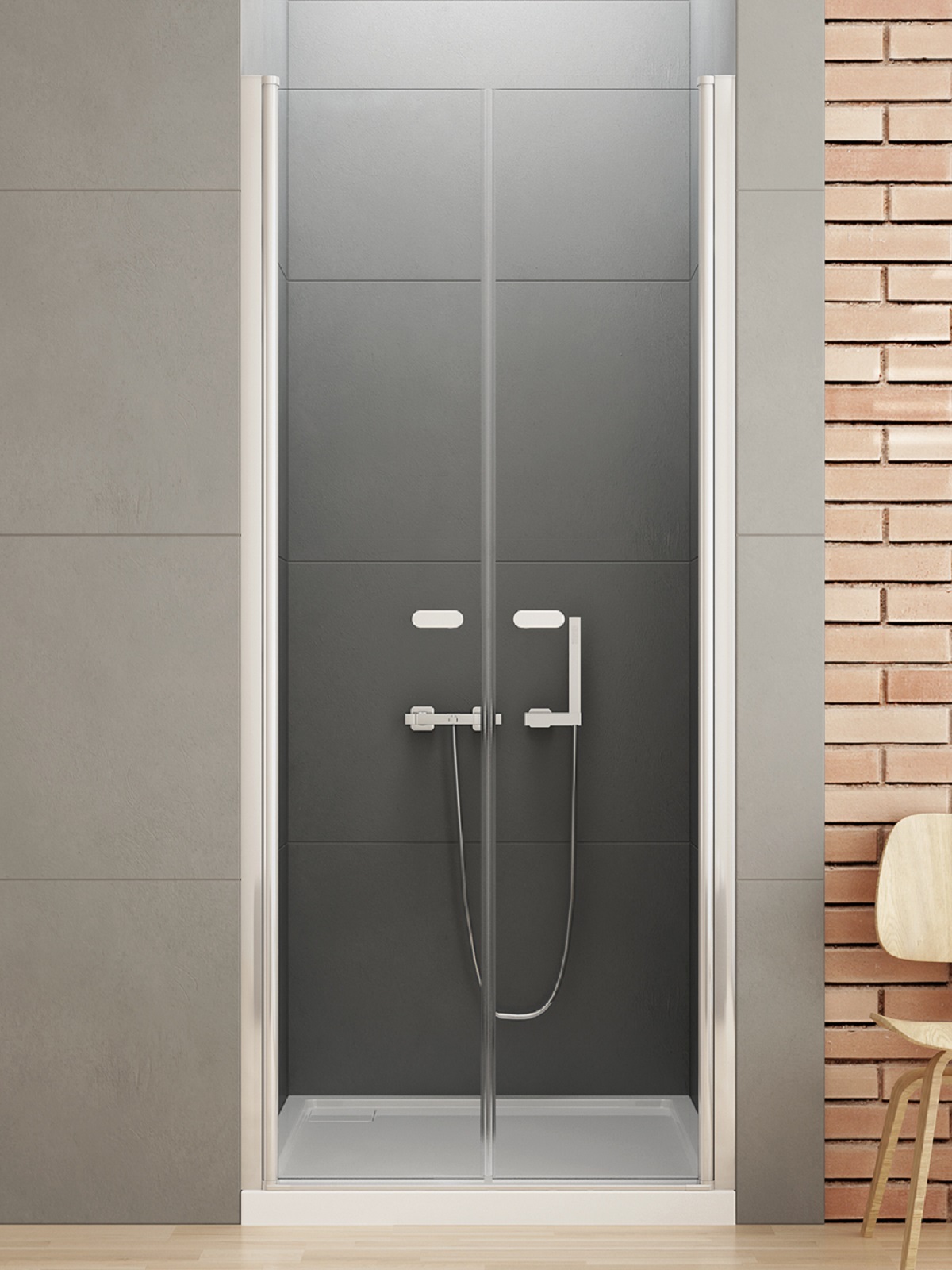 New Trendy New Soleo sprchové dveře 170 cm sklopné chrom lesk/průhledné sklo D-0170A