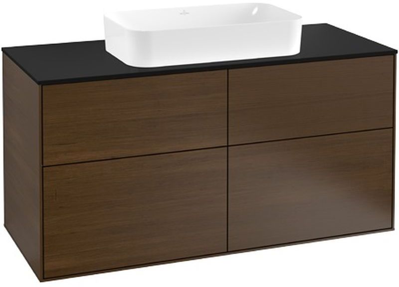 Villeroy & Boch Finion skříňka 120x50.1x60.3 cm pod umyvadlo závěsná černá-ořechová F26200GN