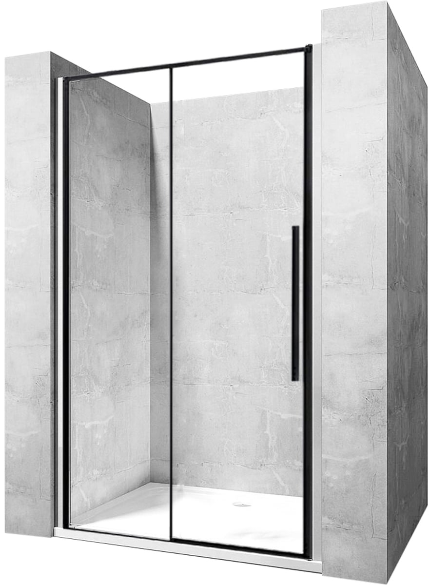 Rea Solar Black sprchové dveře 90 cm posuvné černá polomatný/průhledné sklo REA-K6319