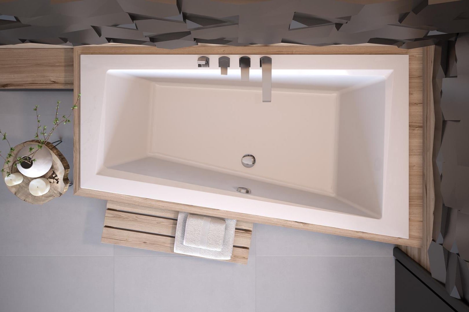 Besco Intima rohová vana 160x90 cm Pravostranná bílá #WAIT-160-SP