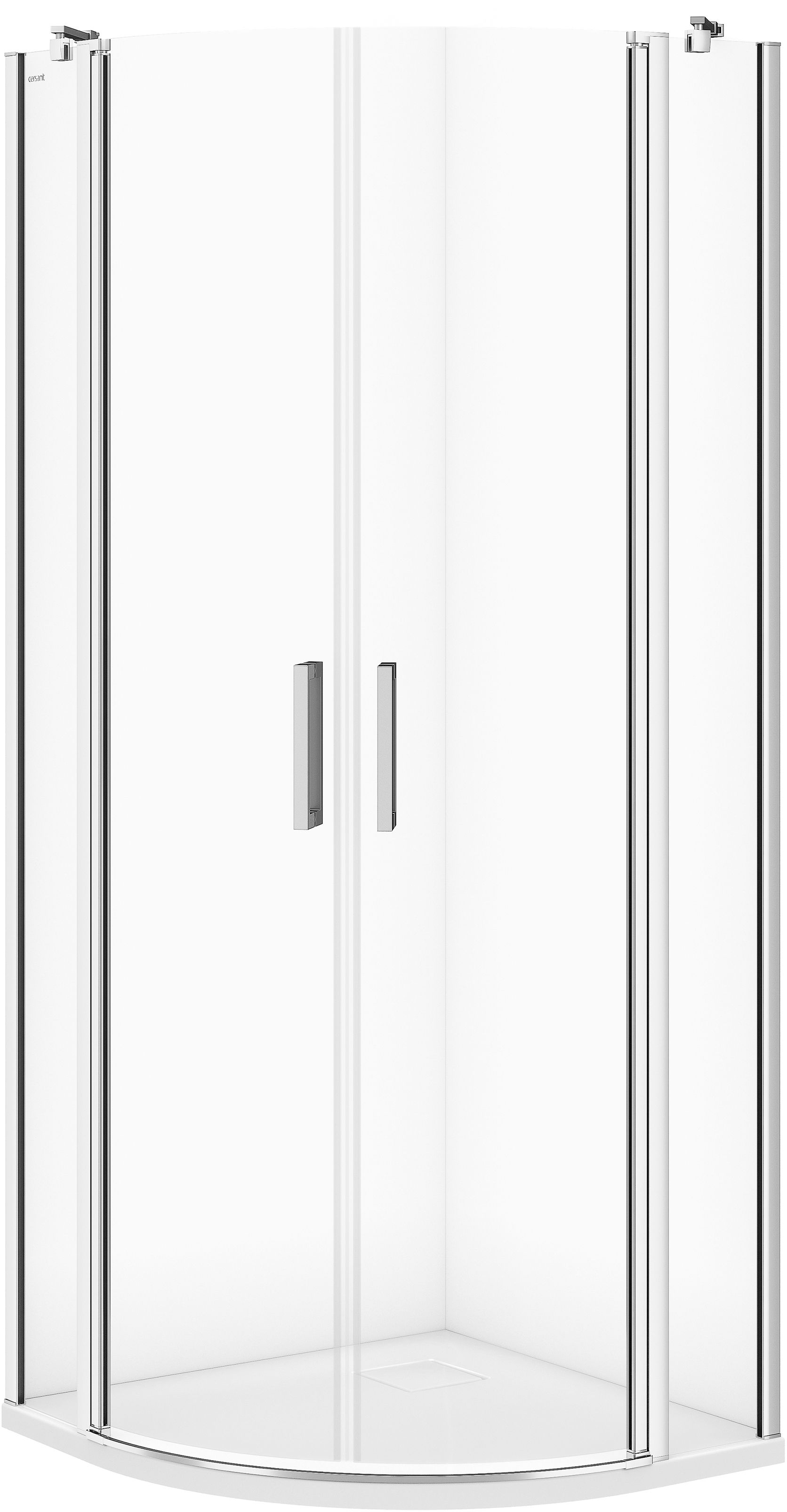 Cersanit Moduo sprchový kout 80x80 cm půlkulatá chrom lesk/průhledné sklo S162-009
