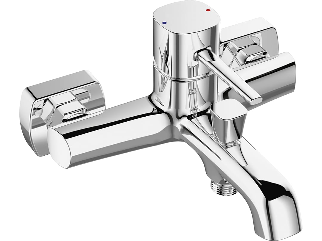 Laveo Pola vanová baterie na stěnu chrom BAP010D