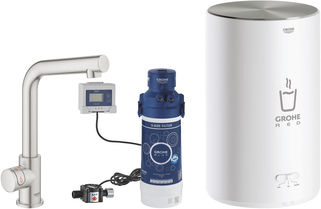 Grohe Red dřezový ventil s ohřevem vody stojící SuperSteel 30339DC1