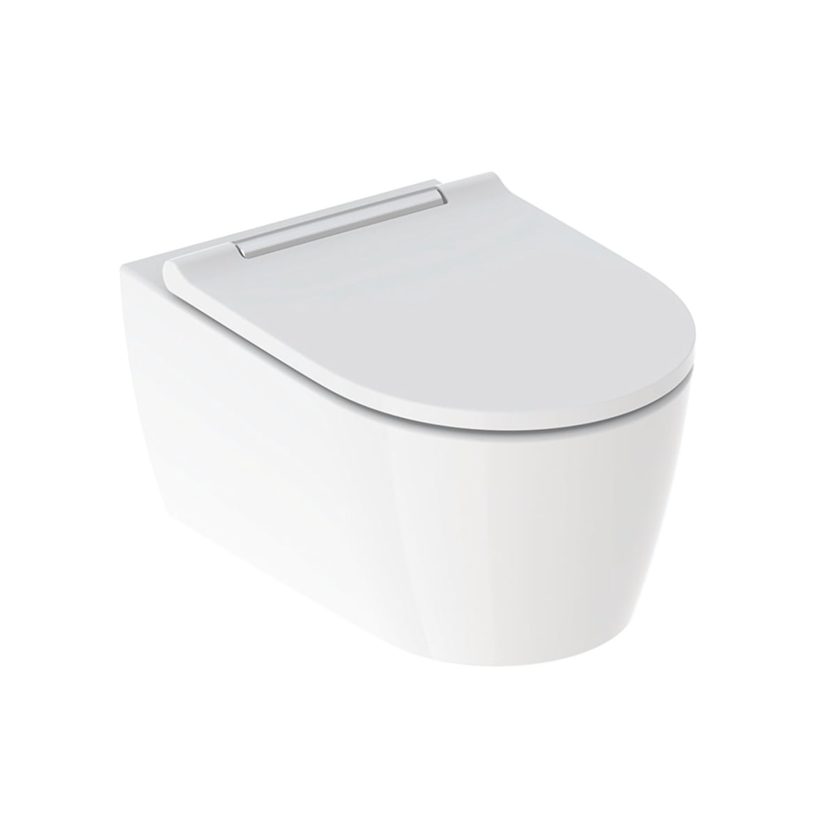 Geberit One wc mísa se sedátkem s pomalým sklápěním závěsná bez splachovacího kruhu s vírovým splachováním bílá lesk 500.202.01.1