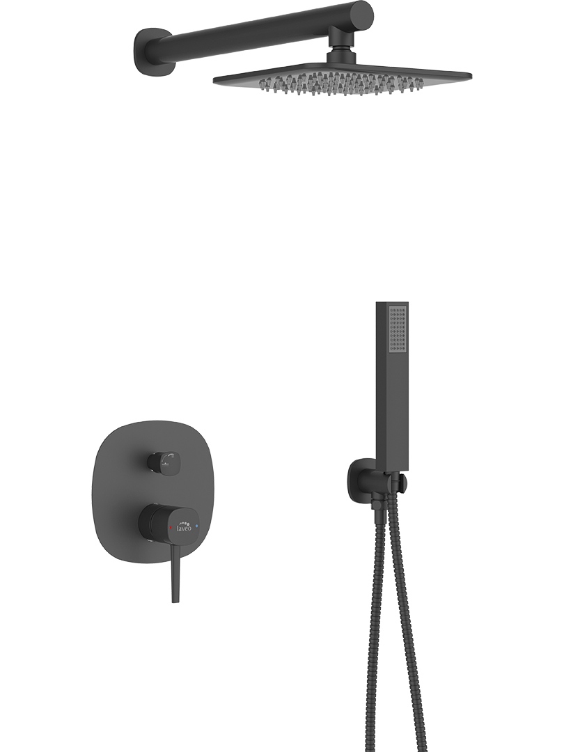Laveo Pola sprchová sada pod omítku s dešťovou sprchou černá BAP701P