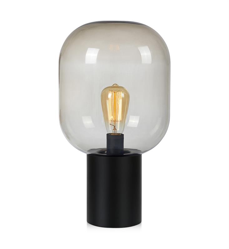 Markslöjd Brooklyn stolní lampa 1x60 W černá-kouřová 107481