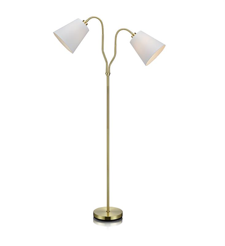 Markslöjd Modena stojací lampa 2x60 W bílá-mosaz 105274