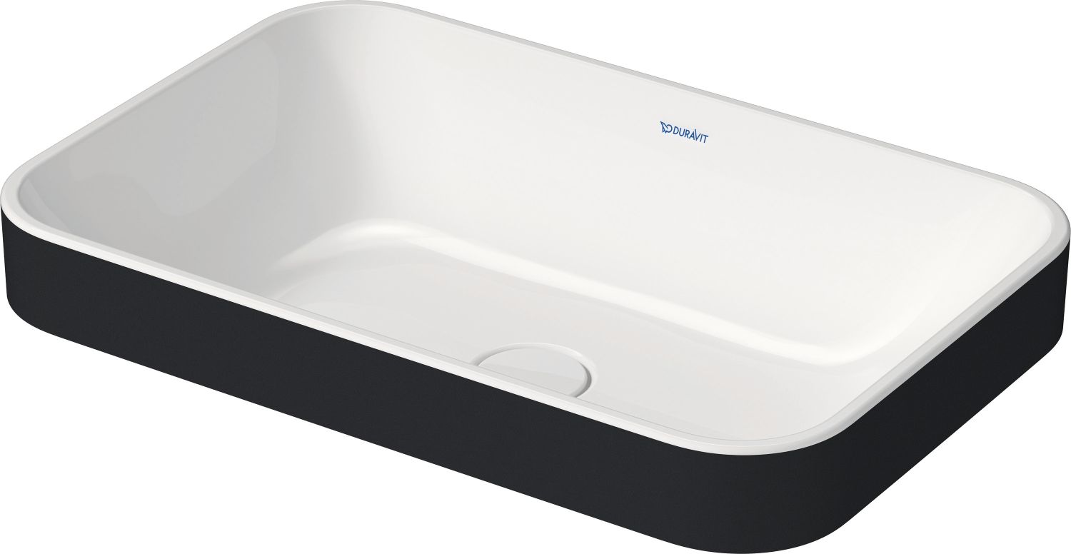 Duravit Happy D.2 Plus umyvadlo 60x40 cm obdélníkový na pult bílá-dvoubarevná-antracitová 2359606100