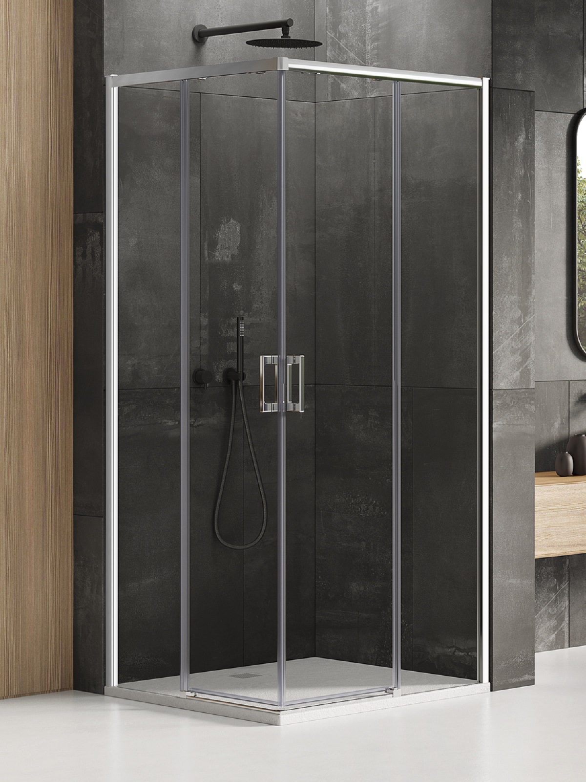 New Trendy Prime sprchový kout 80x70 cm obdélníkový chrom lesk/průhledné sklo D-0294A/D-0349A