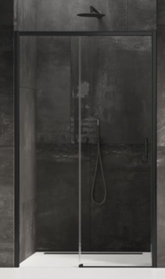 New Trendy Prime sprchové dveře 150 cm posuvné černá polomatný/průhledné sklo D-0326A