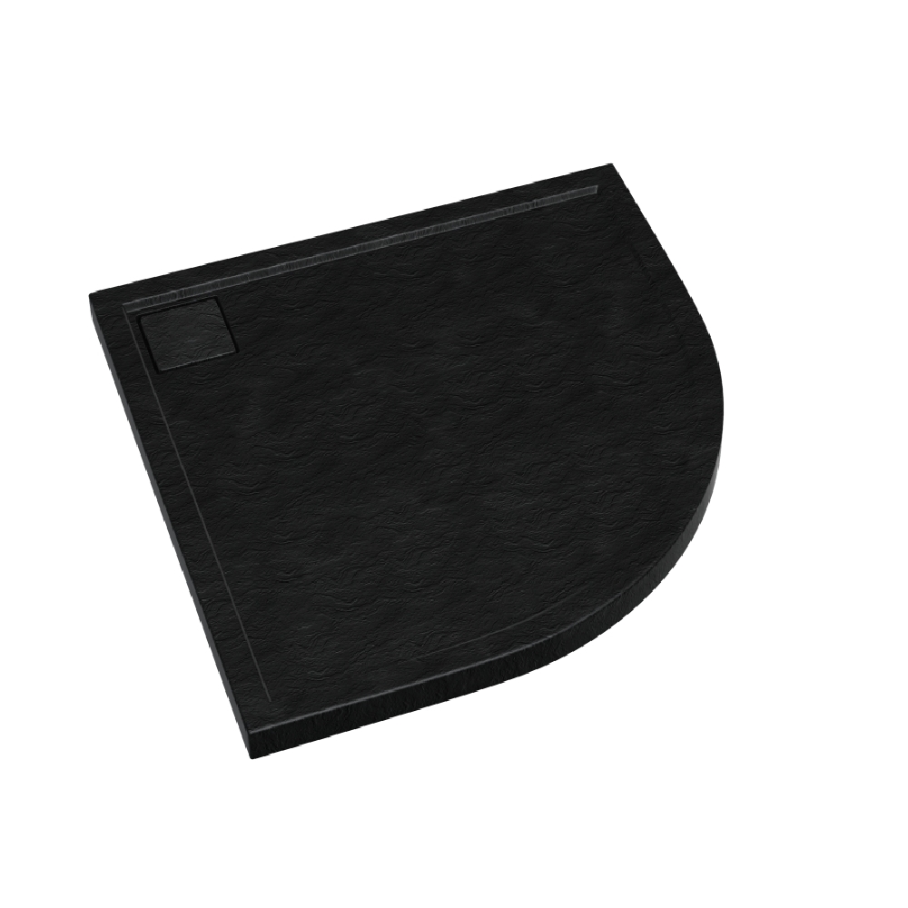 Schedpol Omega Black Stone půlkruhová sprchová vanička 80x80 cm černá 3.0459/C/ST