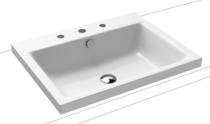 Kaldewei Puro umyvadlo 60x46 cm obdélníkový na pult bílá 900406033001