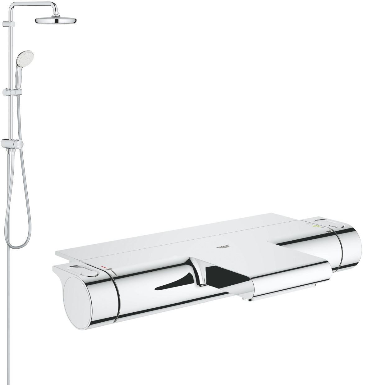 Set vanová baterie Grohe Grohtherm 2000 34464001, sprchová sada Grohe New Tempesta 26381001