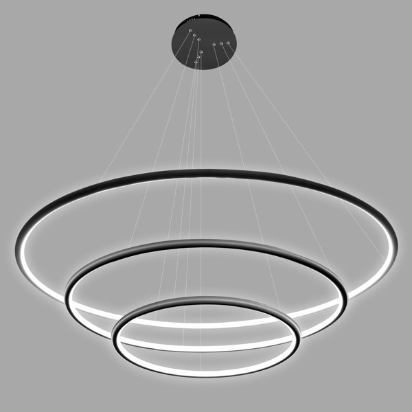 Altavola Design Ledowe Okręgi závěsné svítidlo 3x99 W černá LA075/P_80_in_3k_black