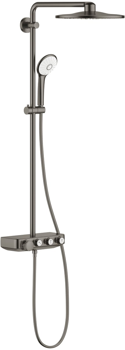 Grohe Euphoria sprchová sada na stěnu s termostatem s dešťovou sprchou Brushed Hard Graphite 26507AL0