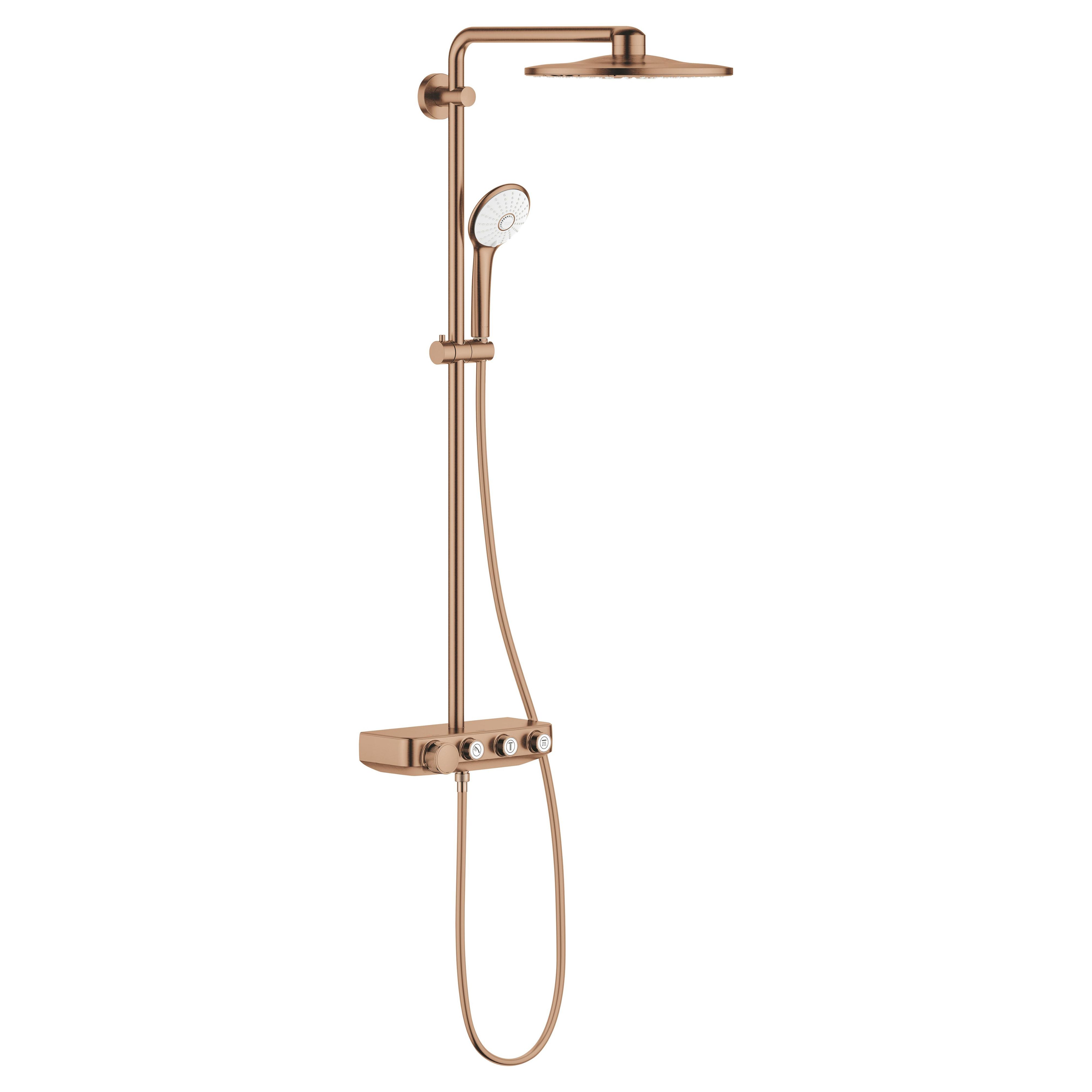Grohe Euphoria sprchová sada na stěnu s termostatem s dešťovou sprchou Brushed Hard Graphite 26507AL0