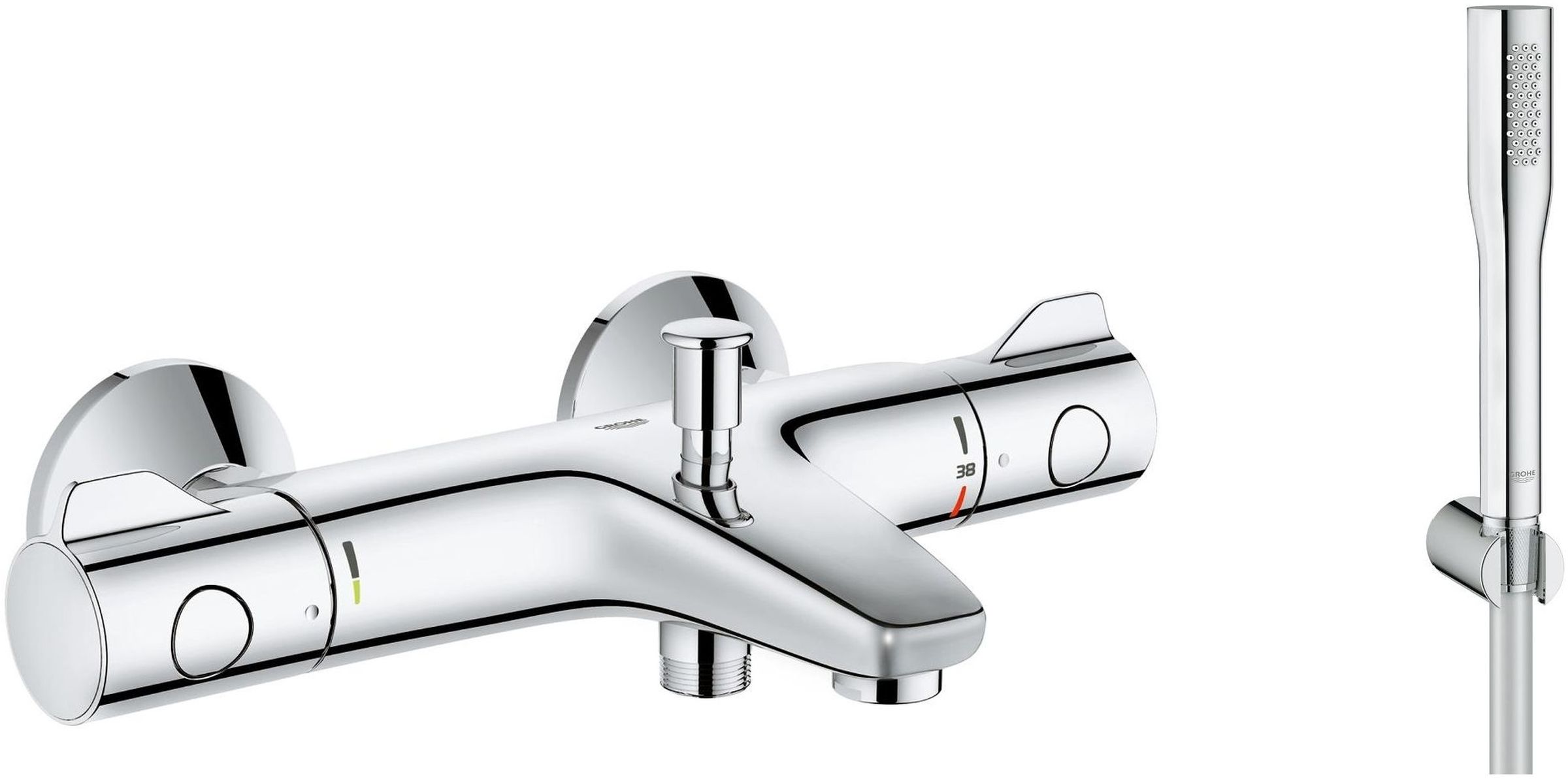 Sada vanová baterie Grohe Grohtherm 800 34567000, sprchová sada Grohe Euphoria 27369000