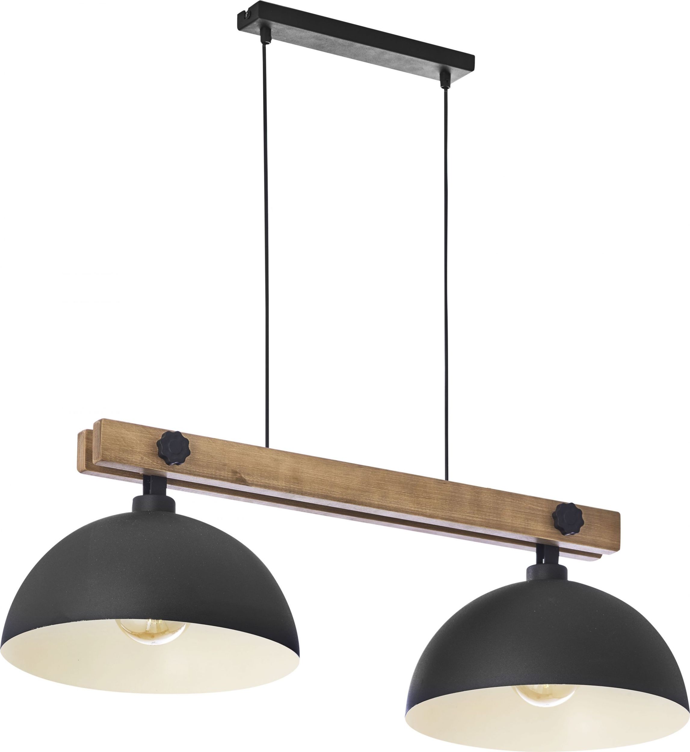 TK Lighting Oslo závěsné svítidlo 2x60 W černá-dřevo 1706