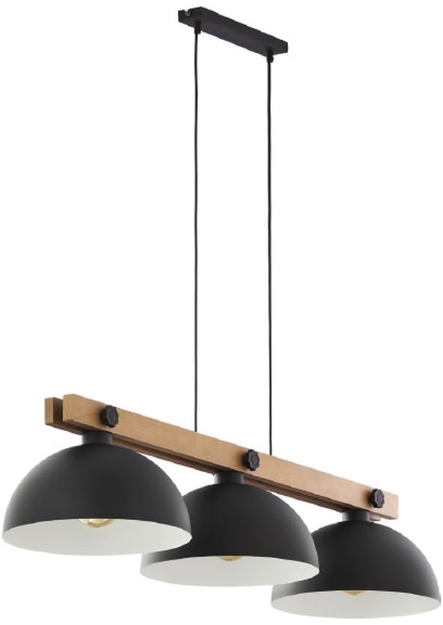 TK Lighting Oslo závěsné svítidlo 3x60 W černá-dřevo 1759