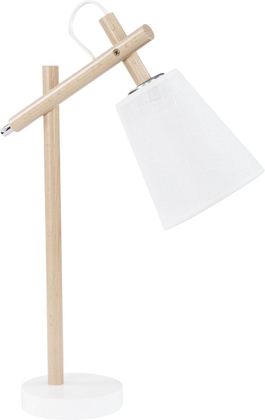 TK Lighting Vaio stolní lampička 1x15 W bílá-dřevo 667