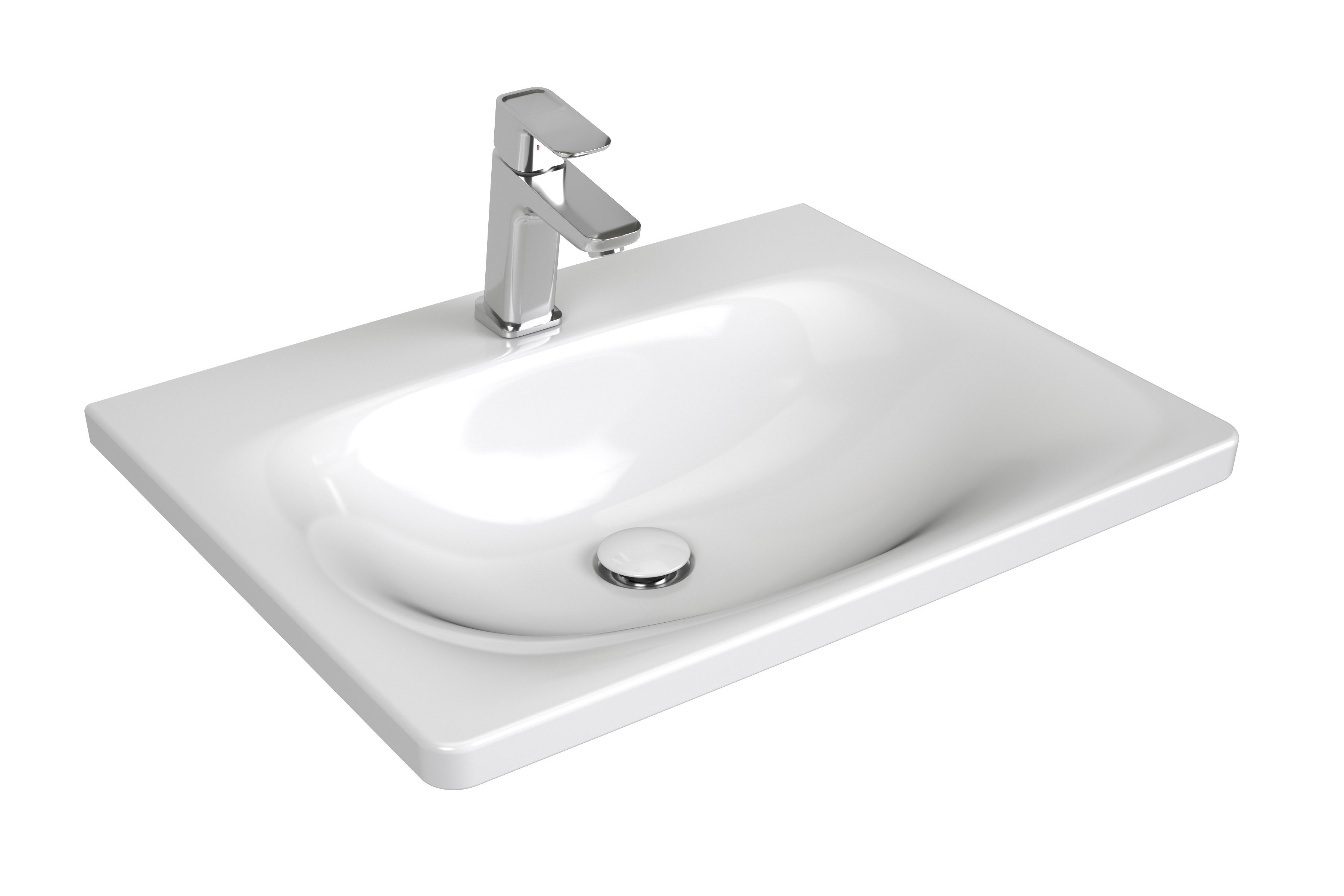 Ravak Balance umyvadlo 60x46.5 cm obdélníkový nábytkový bílá XJX01260000