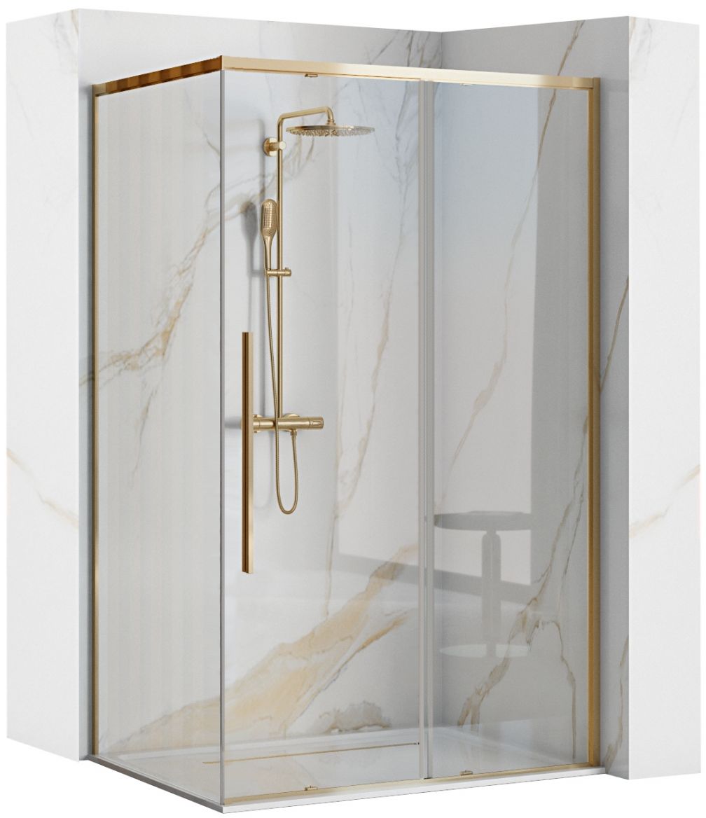 Rea Solar Gold sprchový kout 90x90 cm čtvercový zlatá lesk/průhledné sklo REA-K4900