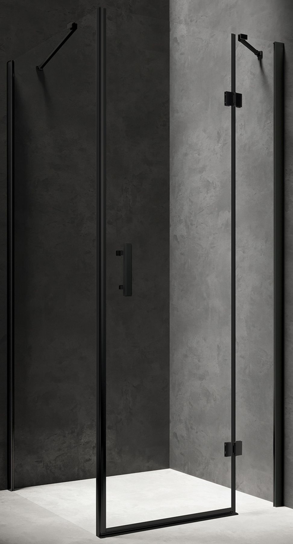 Omnires Manhattan sprchový kout 90x80 cm obdélníkový černá matný/průhledné sklo MH9080BLTR