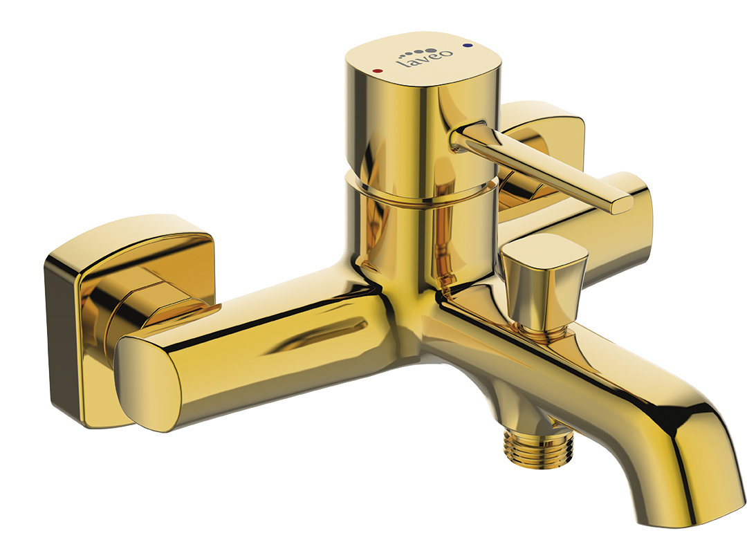 Laveo Pola vanová baterie na stěnu zlatá BAPG10D