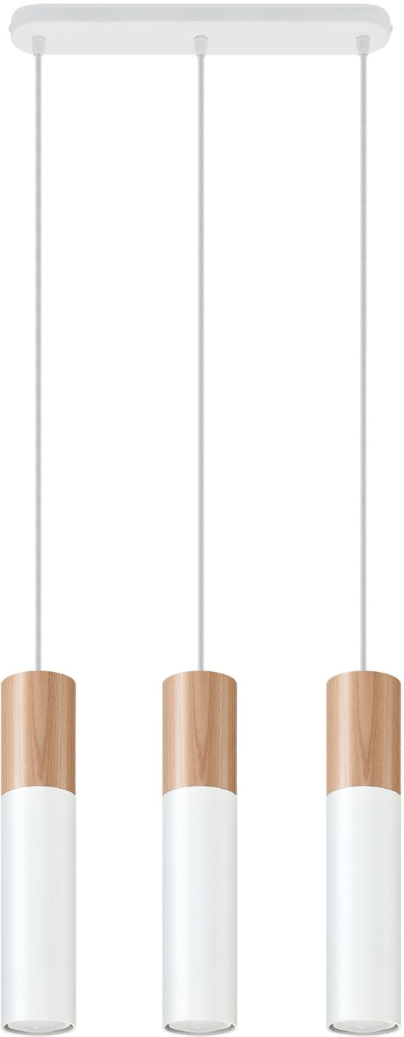 Sollux Lighting Pablo závěsné svítidlo 3x40 W bílá-dřevo SL.0630