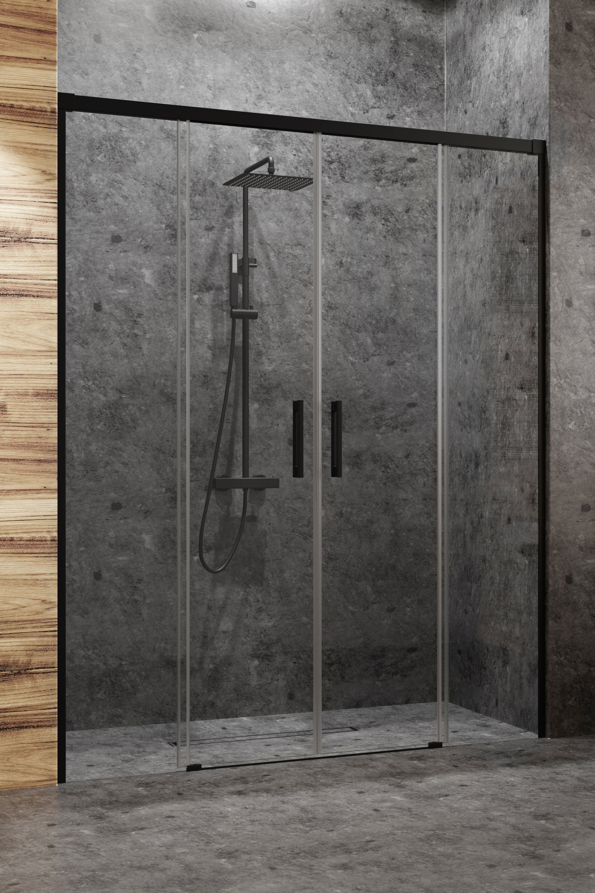 Radaway Idea Black DWD sprchové dveře 190 cm posuvné 387129-54-01