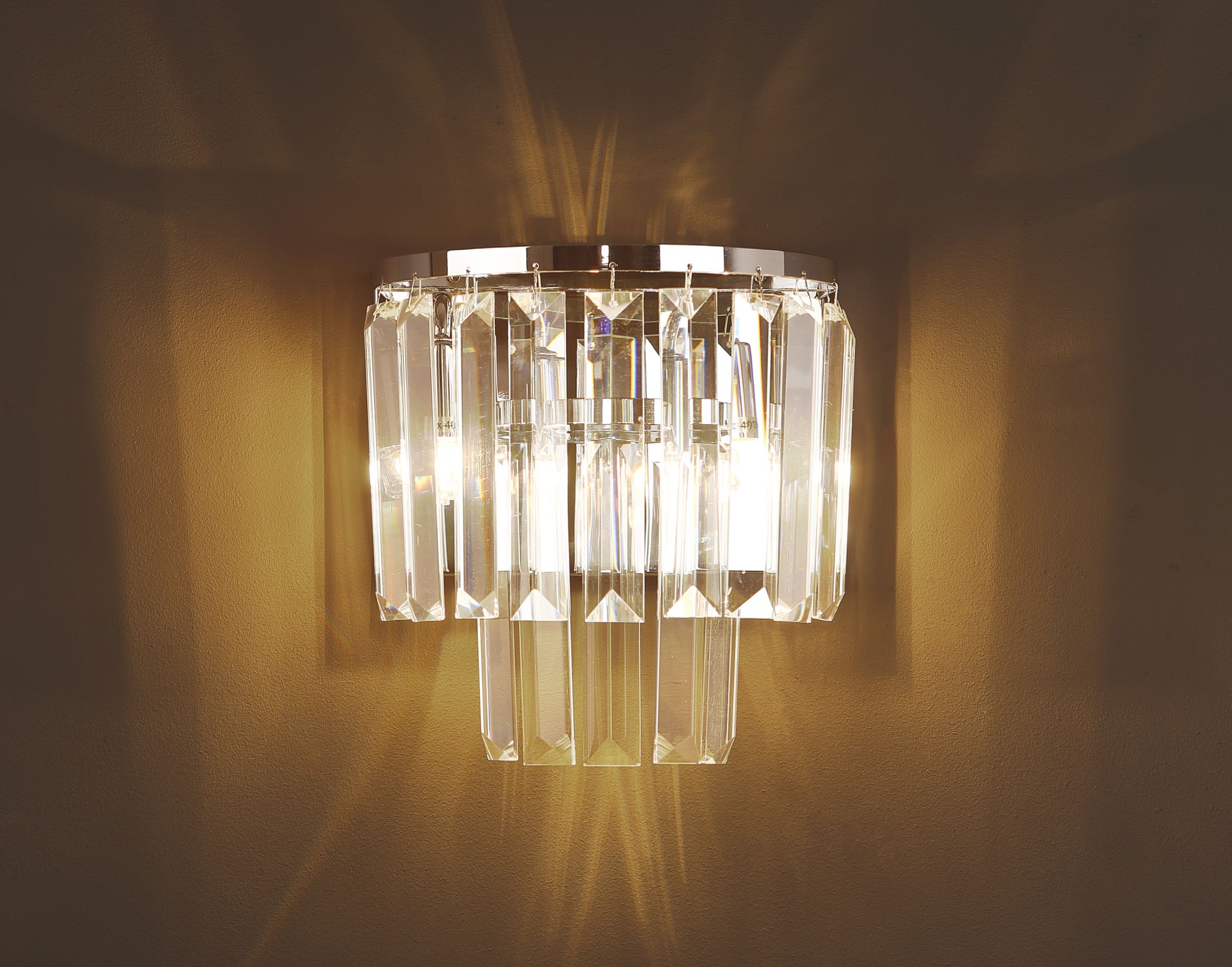MaxLight Monaco nástěnné svítidlo 2x40 W chrom-průhledná W0209