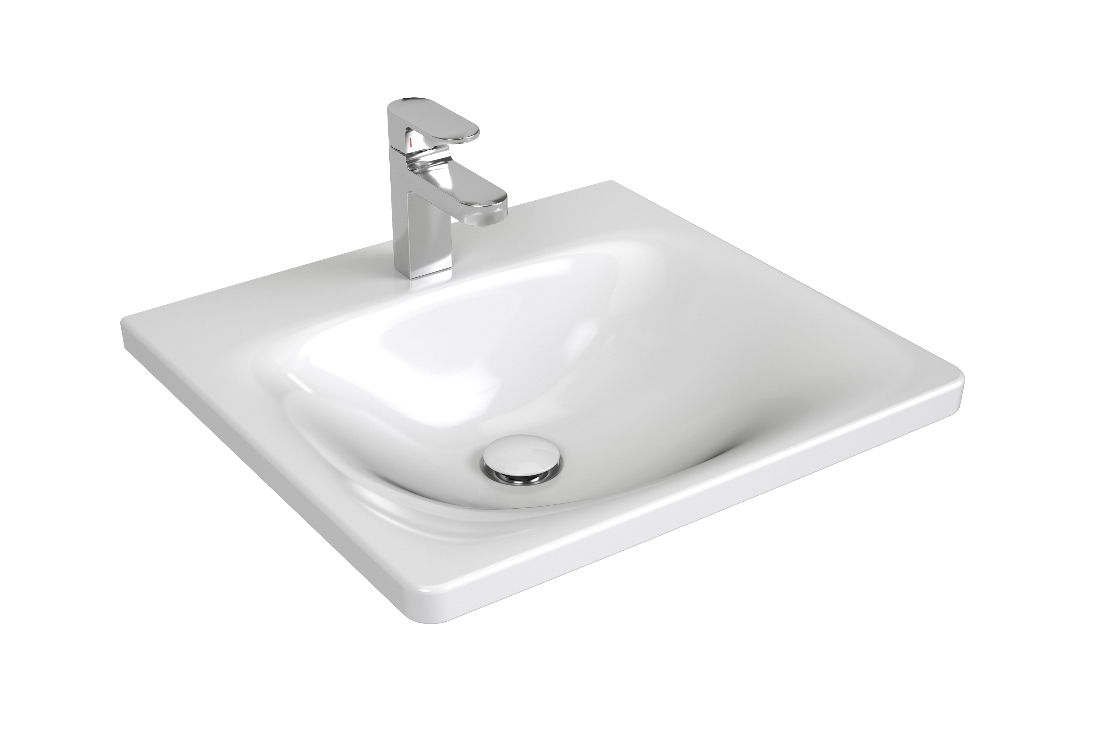 Ravak Balance umyvadlo 50x46.5 cm obdélníkový nábytkový bílá XJX01250000