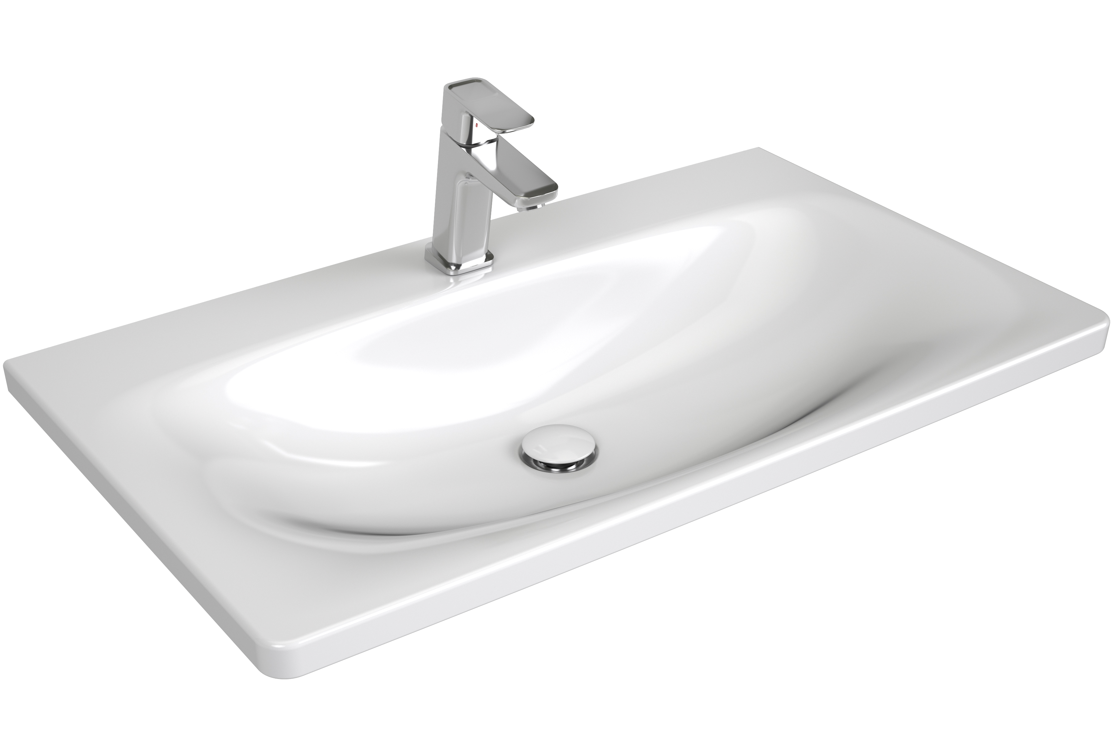 Ravak Balance umyvadlo 80x46.5 cm obdélníkový nábytkový bílá XJX01280000