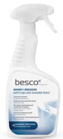 Besco Professional čistič van, sprchových vaniček a kabin 500 ml SR-W-B