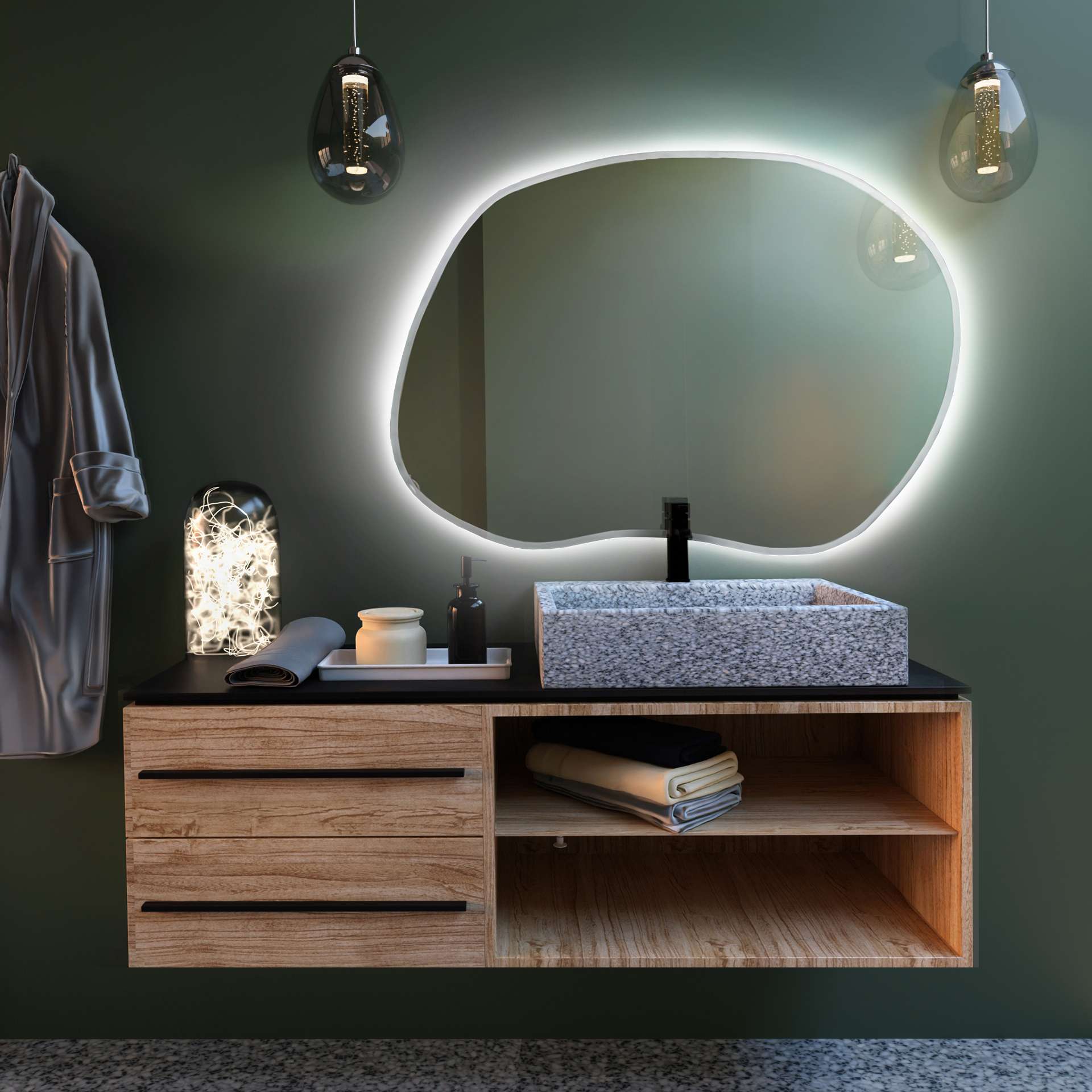 Smartwoods Tiny Borderbright zrcadlo 60x43 cm s osvětlením bílá 5904107901466