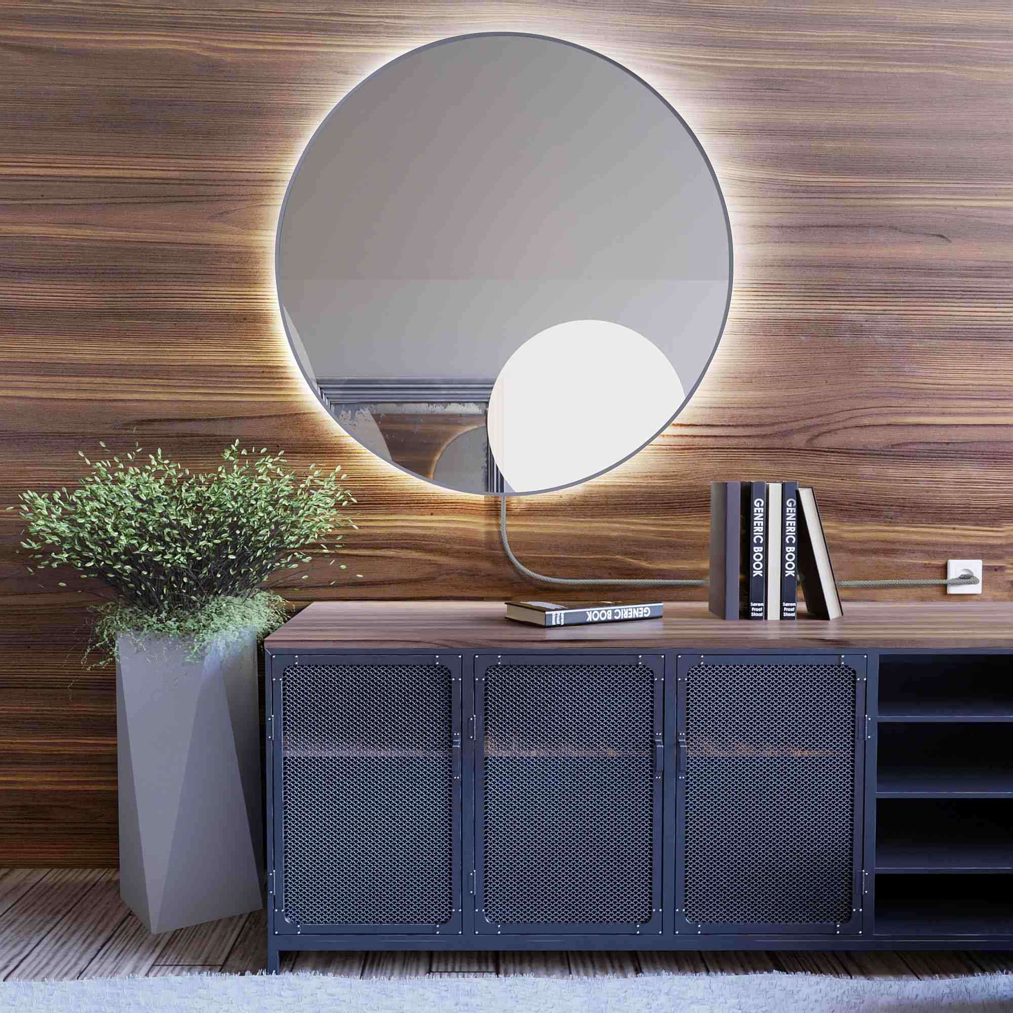 Baltica Design Electra zrcadlo 80x80 cm kulatý s osvětlením stříbrná 5904107903927