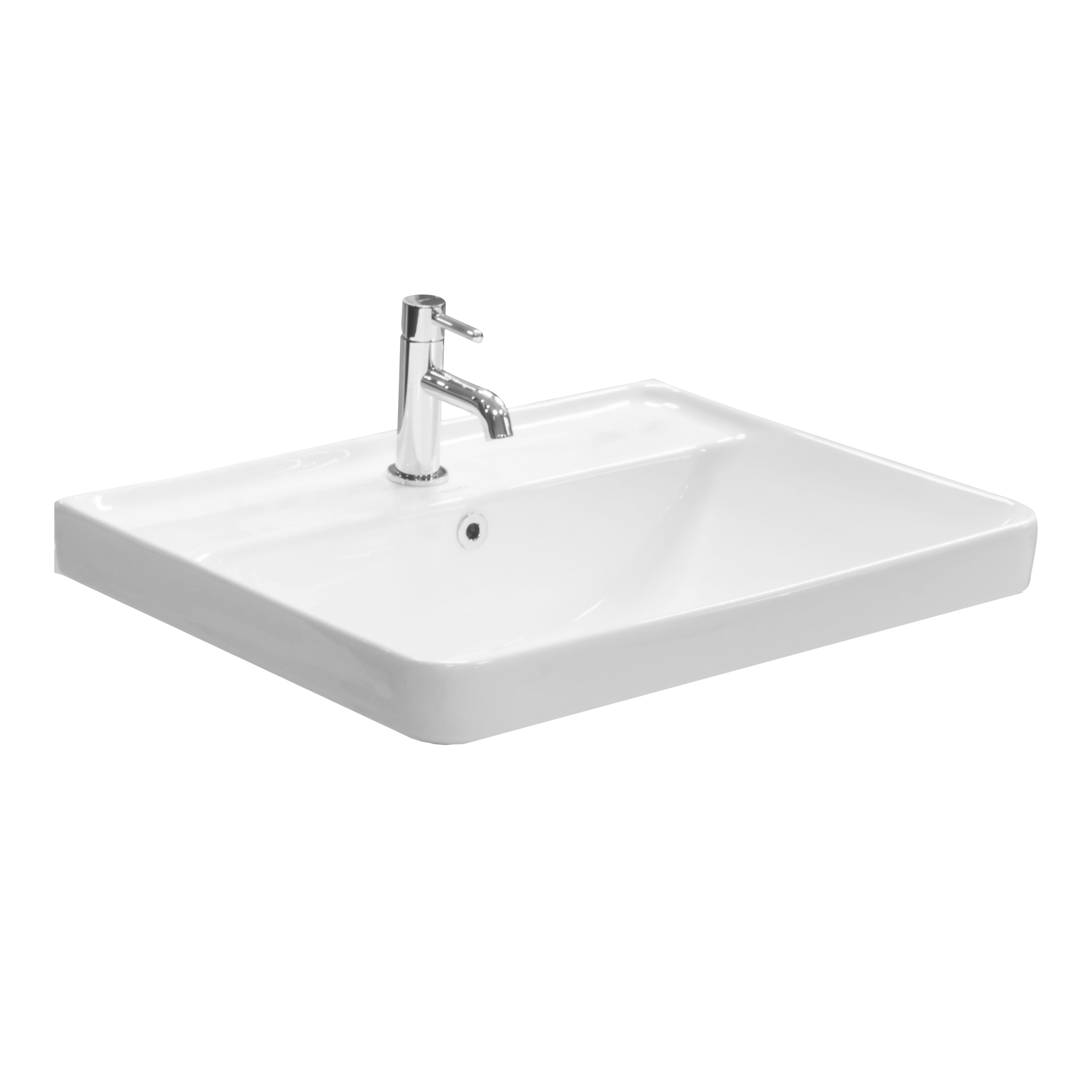 LaVita Nevada umyvadlo 60.5x47.5 cm obdélníkový nábytkový-zápustný bílá 5908211406084