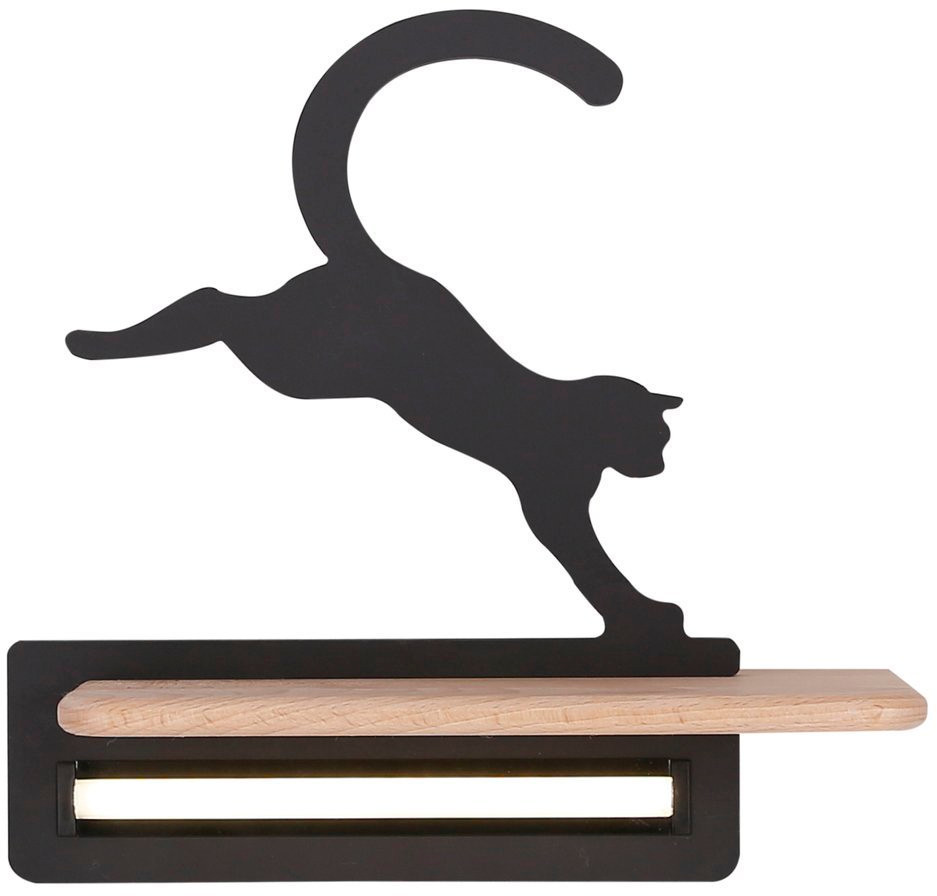 Candellux Cat nástěnné svítidlo 1x5 W černá-dřevo 21-75635