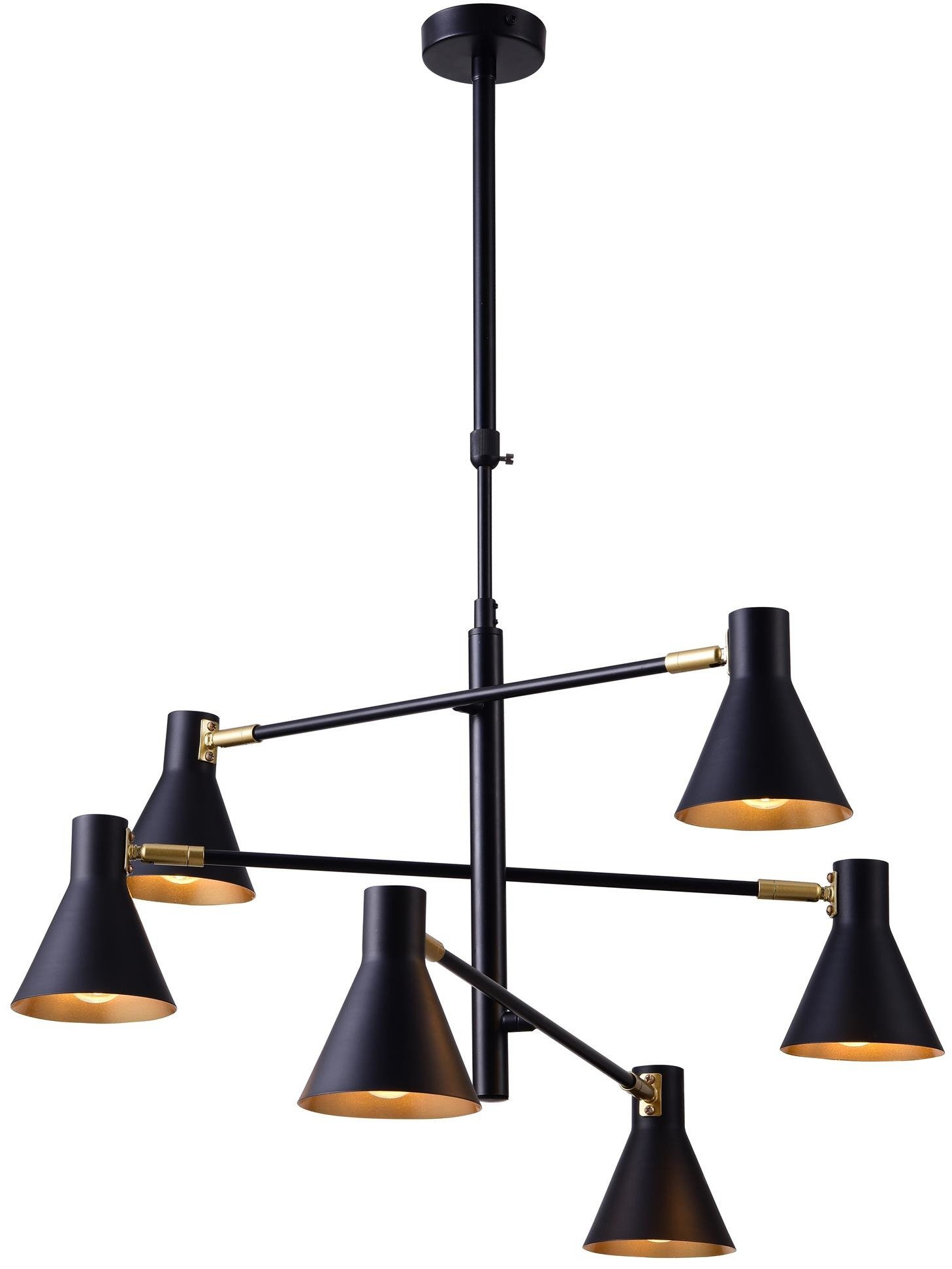 Candellux Less stropní světlo 6x40 W černá-zlatá 36-72696