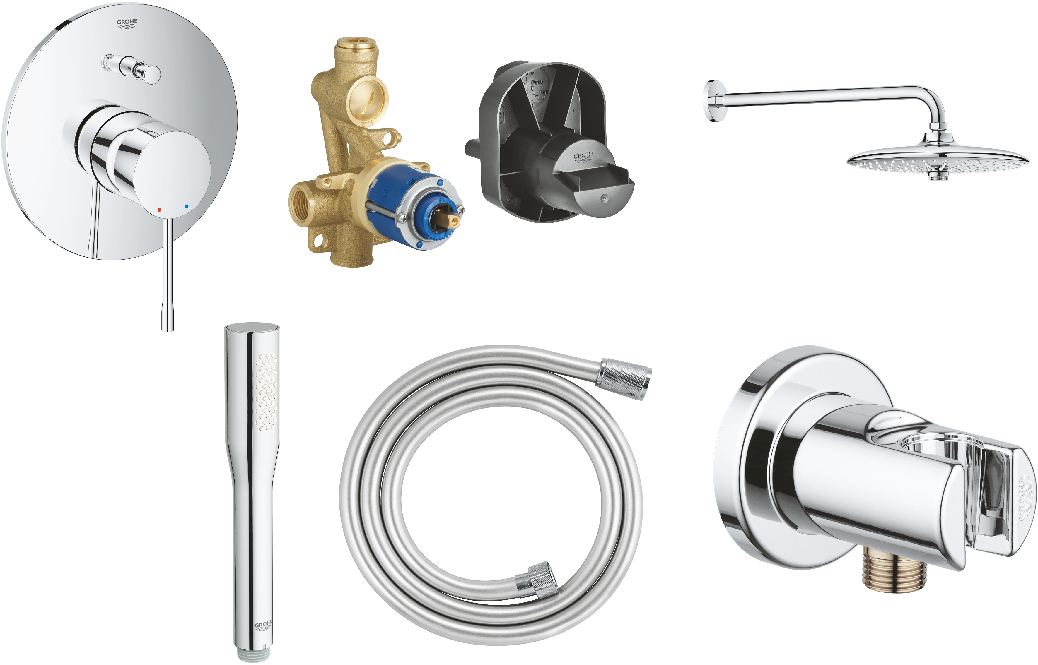 Set hlavová sprcha Grohe Euphoria 26459000, vanová baterie Grohe Essence 19285001, 27400000, 28628000, 28364000