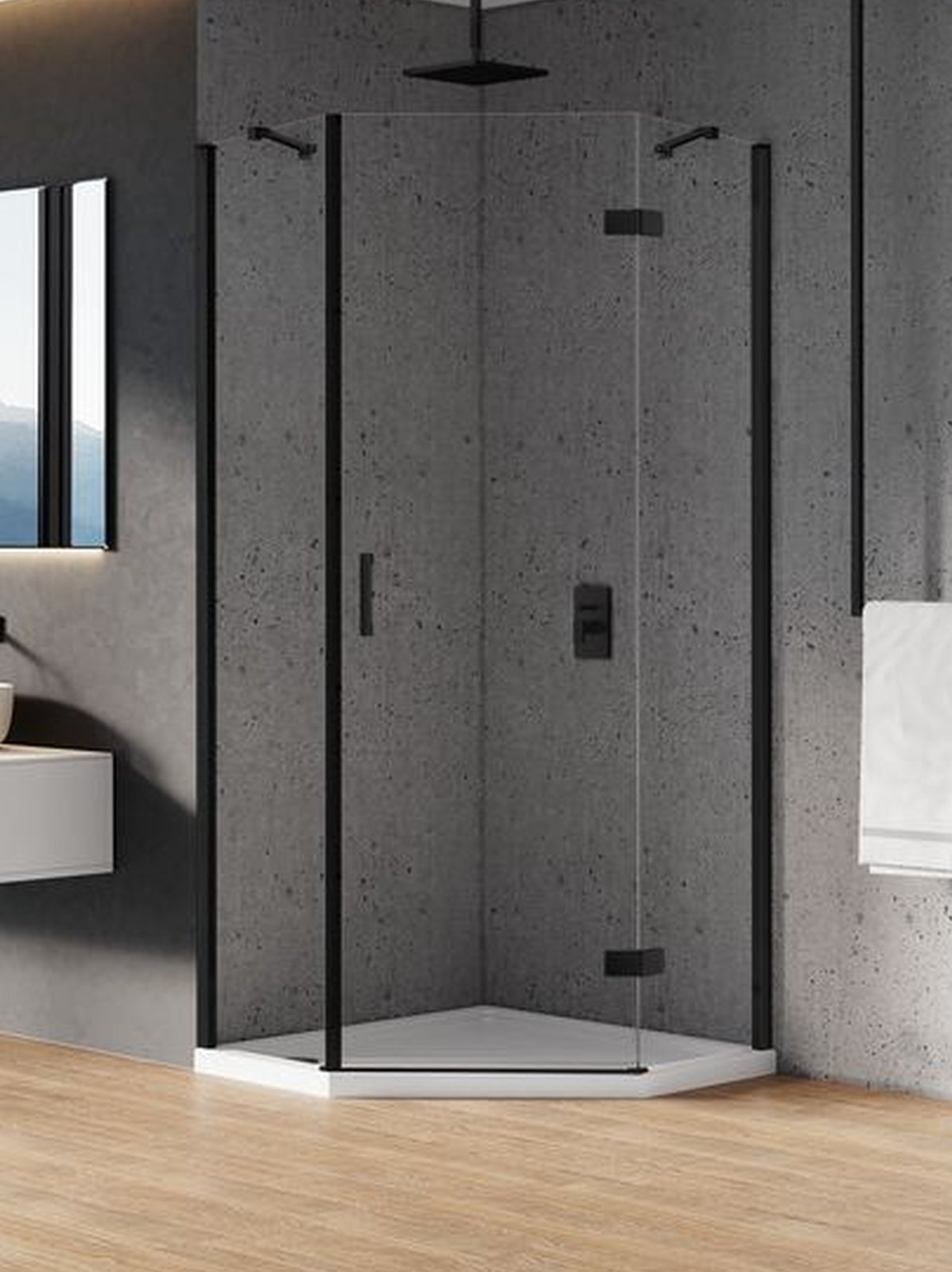 New Trendy New Azura Black sprchový kout 90x90 cm černá matný/průhledné sklo K-0668