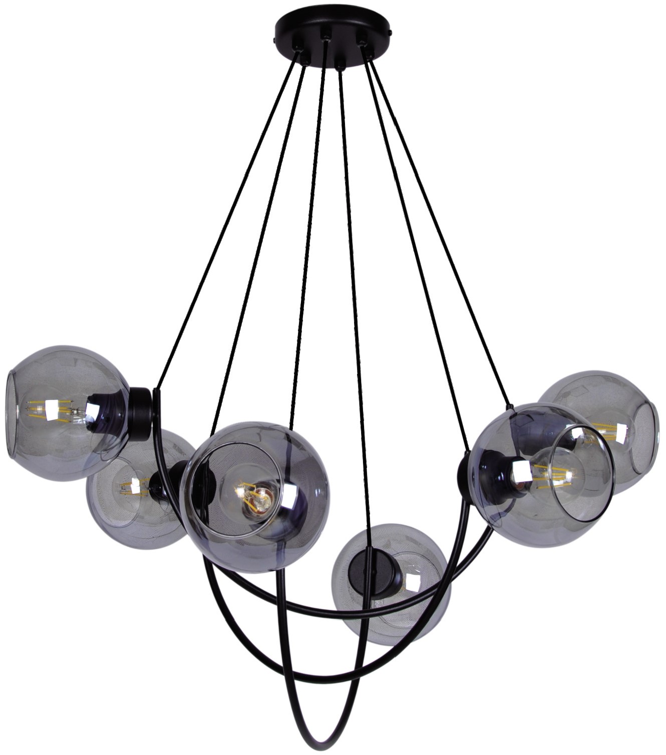 Kaja Sirius závěsné svítidlo 6x60 W černá-grafitová K-2629