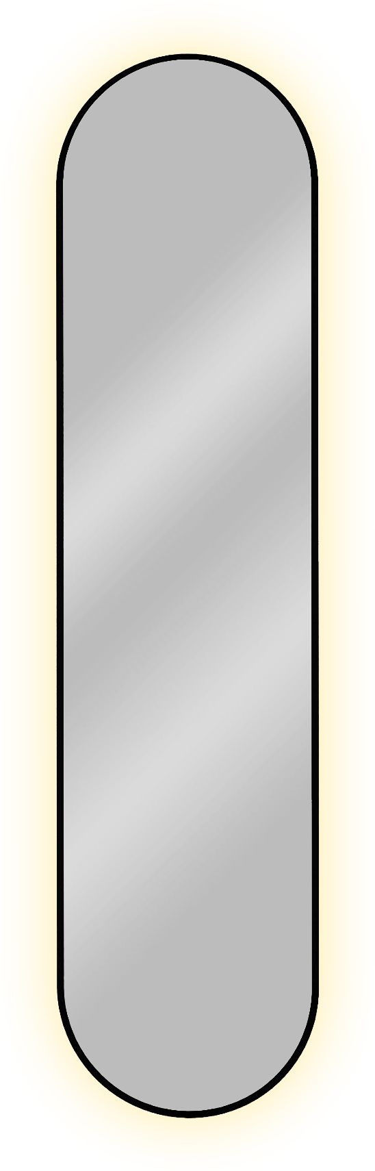 Baltica Design Tiny Border Pastille zrcadlo 40x155 cm oválný s osvětlením černá 5904107905631